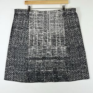 Nic + Zoe Womens XL Black Beige Metallic Abstract Pattern‎ Knit Mini Skirt